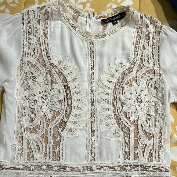 For Love of Lemons beige lace hippie boho dress. M - Picture 1 of 15